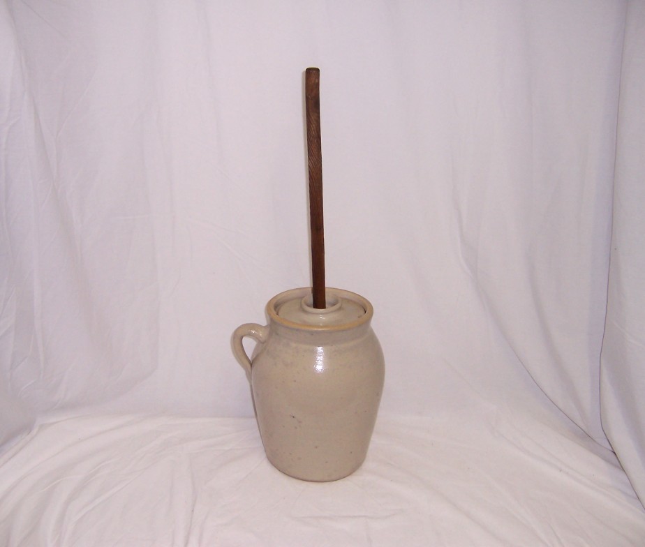 Triple A Resale Vintage Stoneware Pottery Butter Churn With Cover