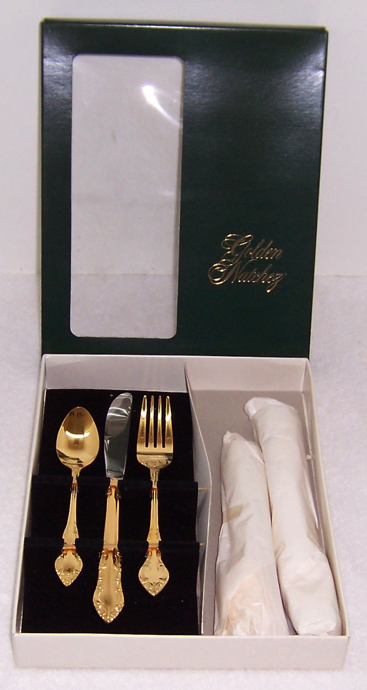Details about  / 20 Piece Service For 4 Oneida Golden Natchez Rogers By Kenwood Flatware