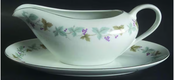 Fine China of Japan Vintage Gravy Boat with Under Plate